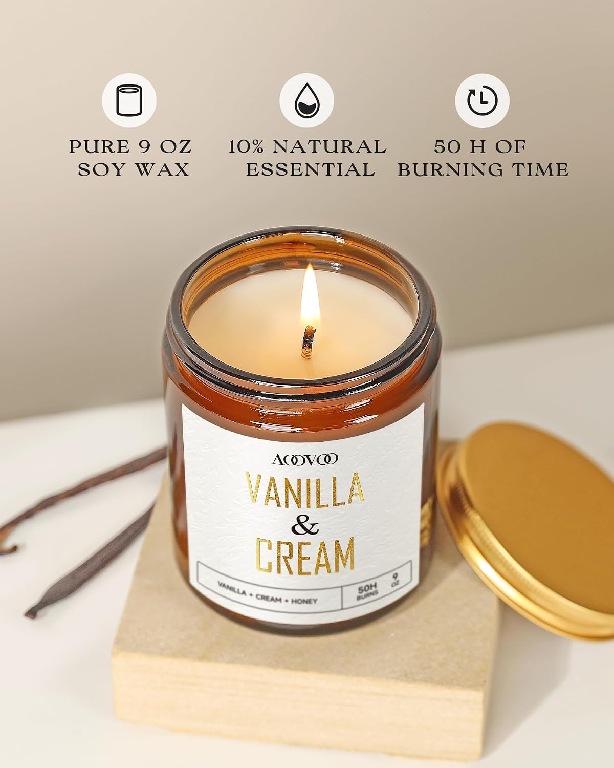 AOOVOO Vanilla Cream Candle