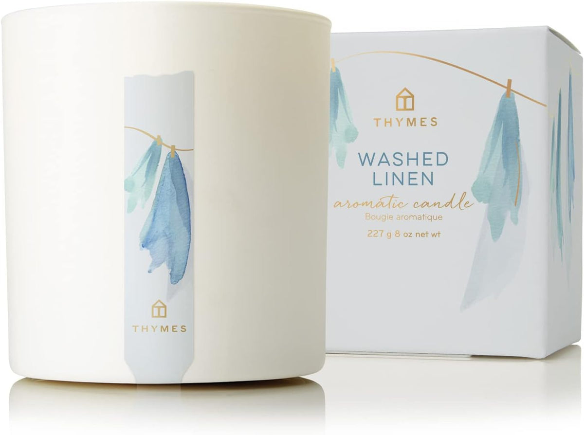 Thymes Washed Linen Candle