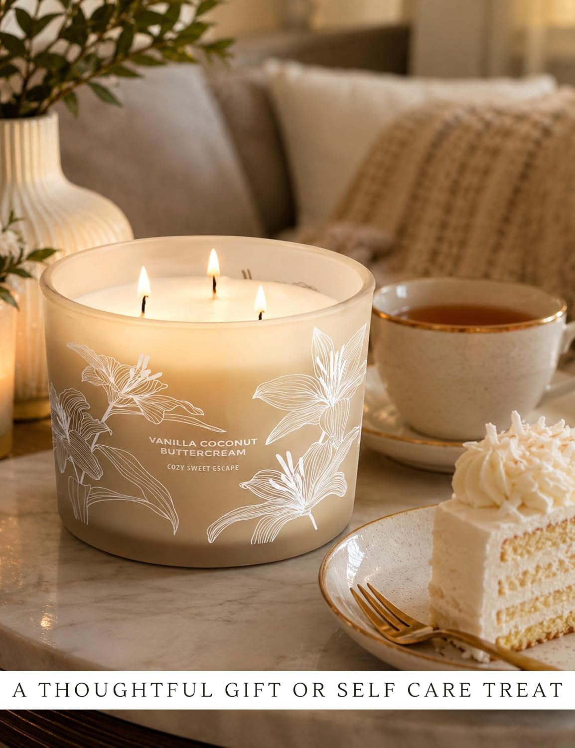 Vanilla Coconut Buttercream Candle